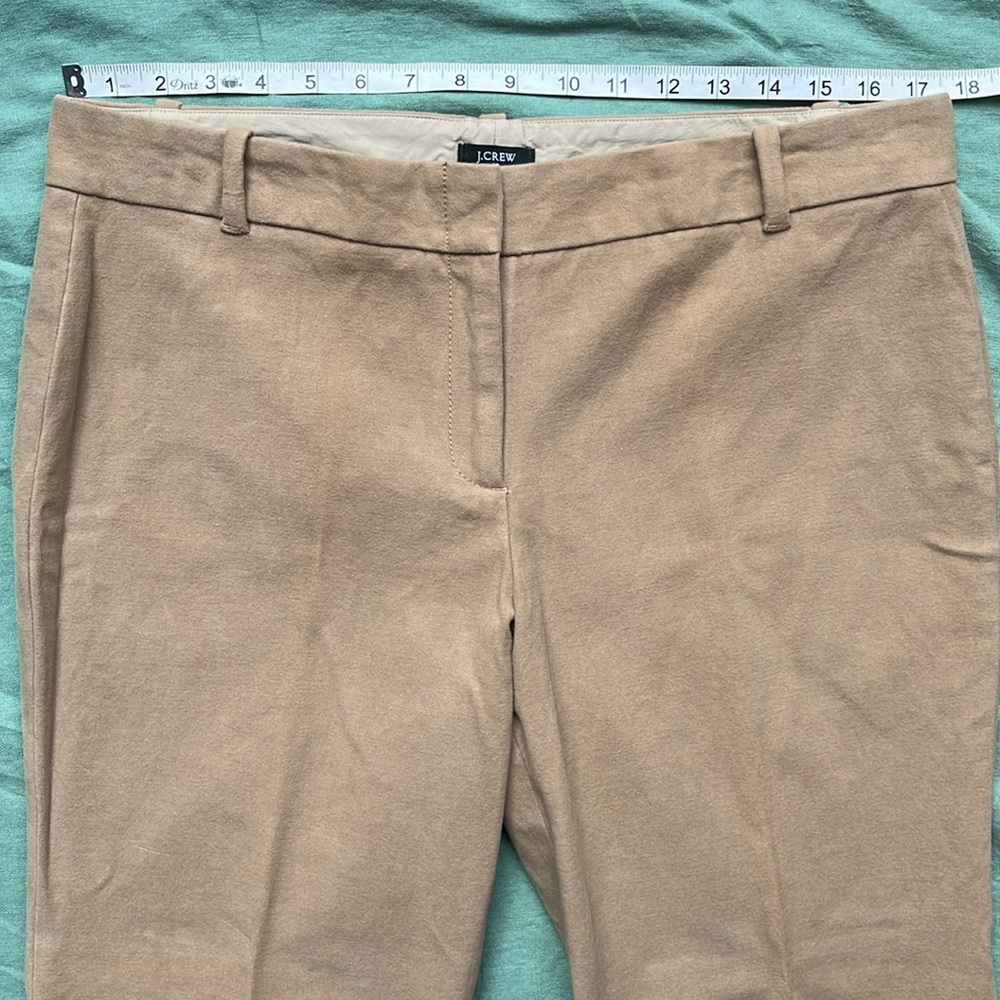 🐏J  Crew Stretch Cotton Moleskin Trouser tan size 14